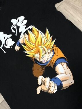 Dragon Ball Z Goku Graphic T Shirt Men Med Black Anime DBZ Toei Animation Tee
